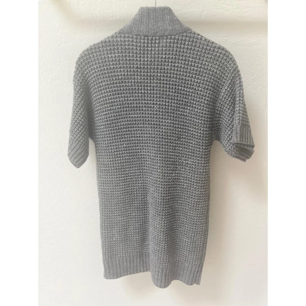 MICHAEL Michael Kors Womens Cardigan Size S Grey Waffle Knit Toggle Layering - Picture 4 of 6